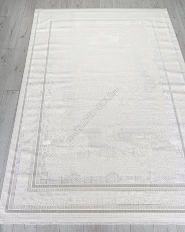 Ковер турецкий 32300A SHINE (Полиэстер, белый, кремовый)