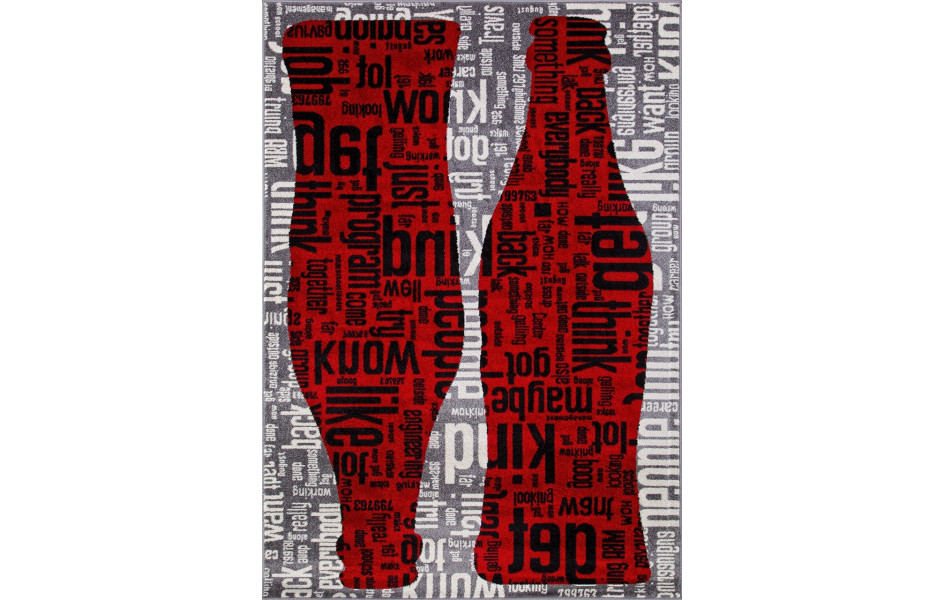 Детский ковер C081 - GRAY-RED