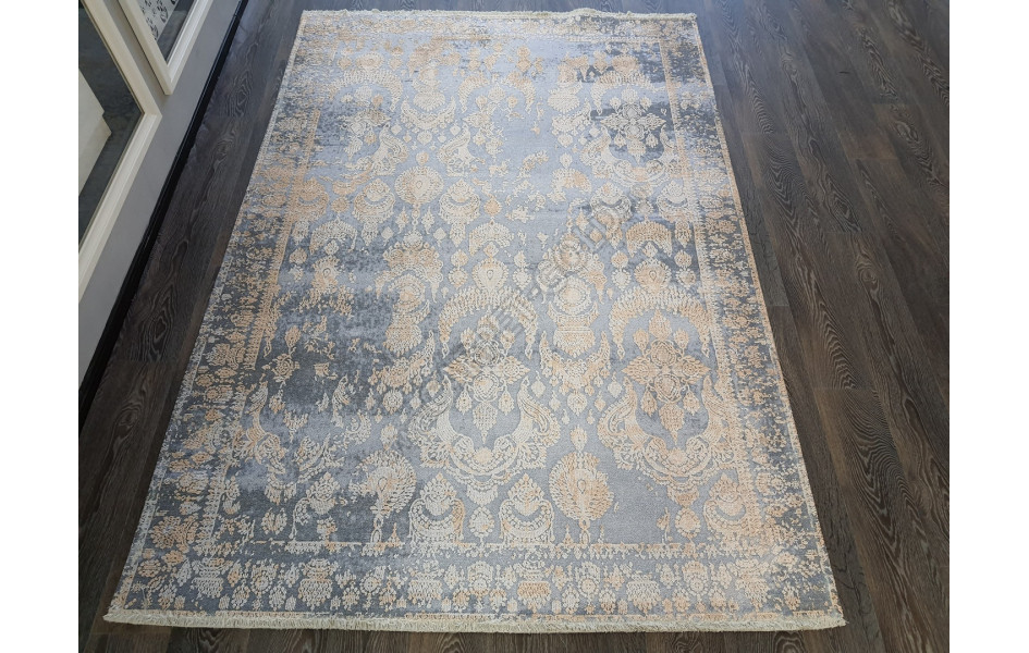 Безворсовый ковер лофт дизайн BANCO BANCO P1055 GREY-YELLOW