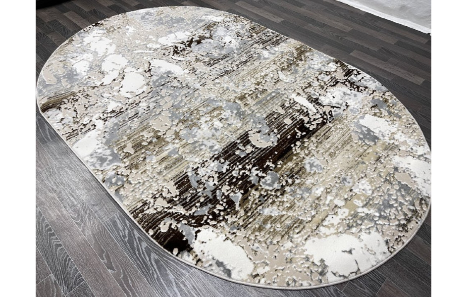 Турецкий ковер 40697C_KAHVE / ACIK GRI ОВАЛ