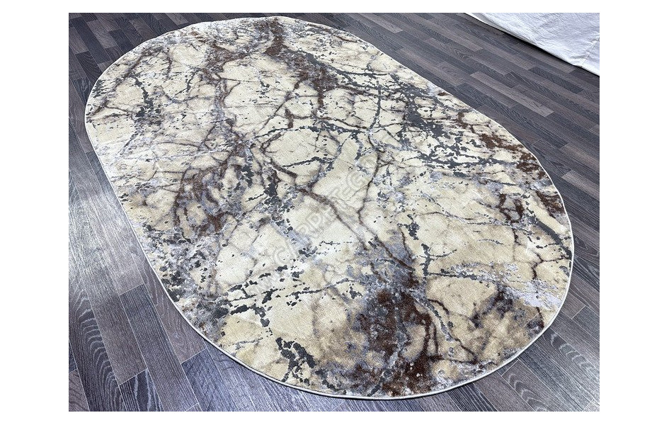 Ковер турецкий Lisa AA608A IVORY ANTRASITовальный