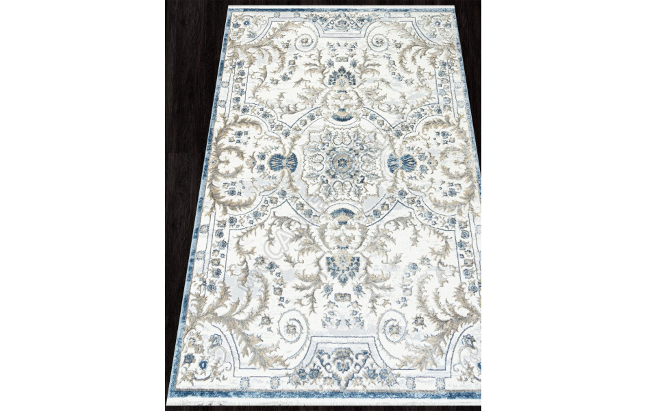 Ковер 00765A - D.BLUE FDY / CREAM HB - Прямоугольник - коллекция SAHARA